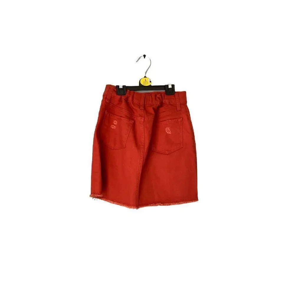 Old Navy girls rust colored distressed adjustable waist skirt/fall colors/size m